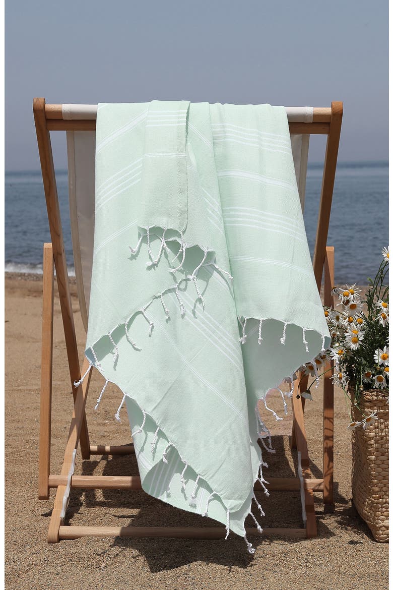 'Lucky' Turkish Pestemal Towel, Alternate, color, TURQUOISE