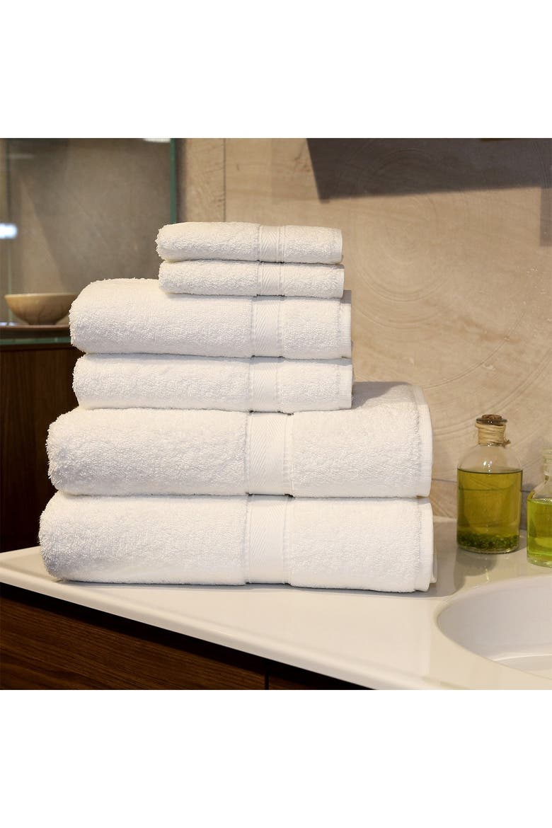 Sinemis Terry 6-Piece Towel Set - White, Main, color, WHITE