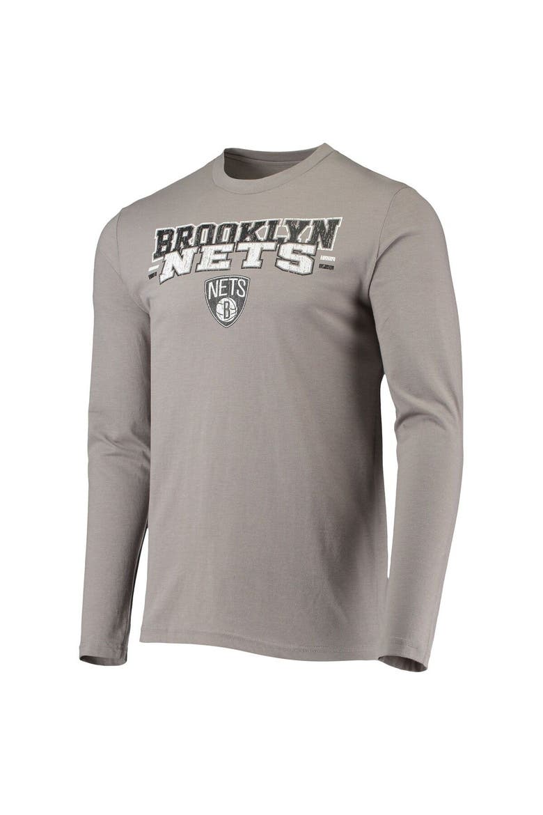 Men's Concepts Sport Black/Gray Brooklyn Nets Long Sleeve T-Shirt & Pants Sleep Set, Alternate, color, Black