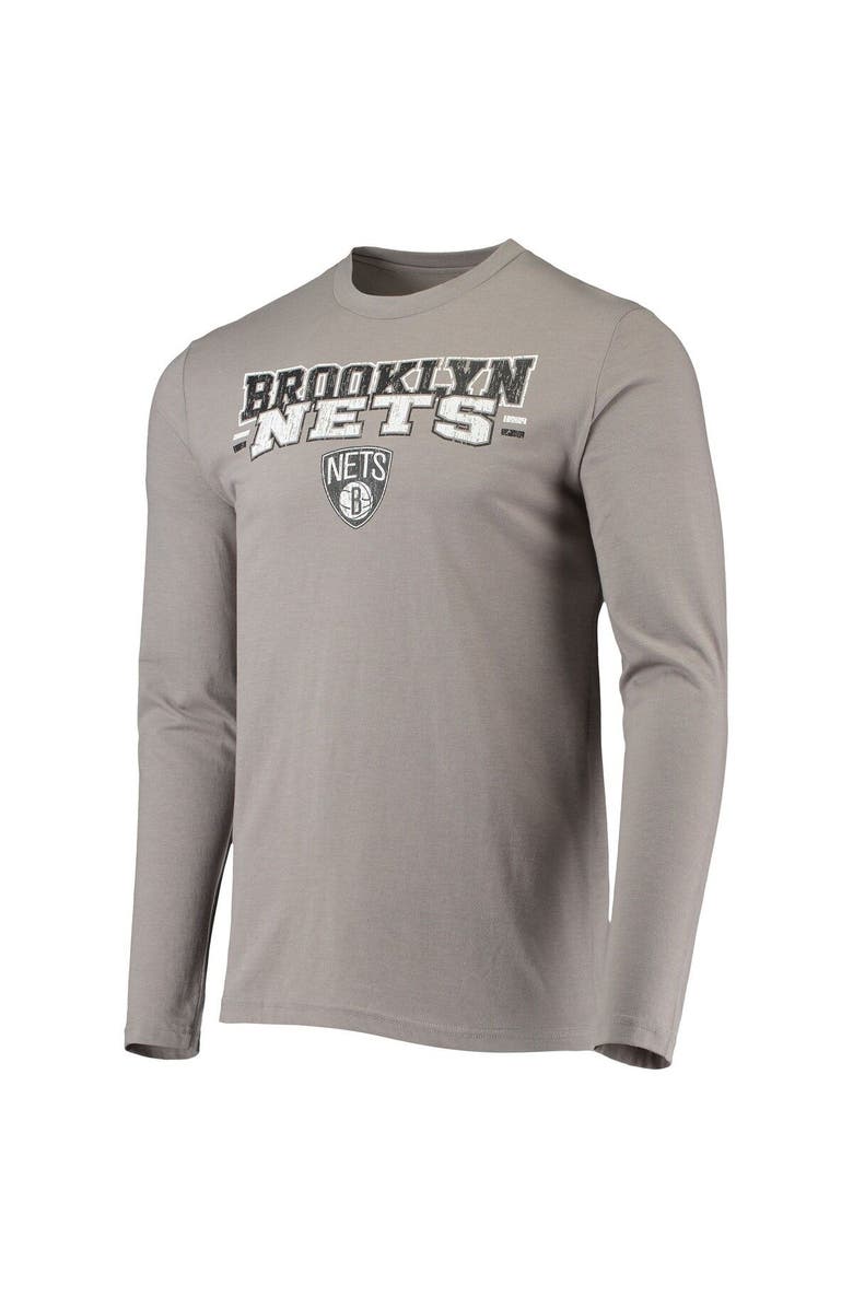 CONCEPTS SPORT Men's Concepts Sport Black/Gray Brooklyn Nets Long Sleeve T-Shirt & Pants Sleep Set, Alternate, color, Black