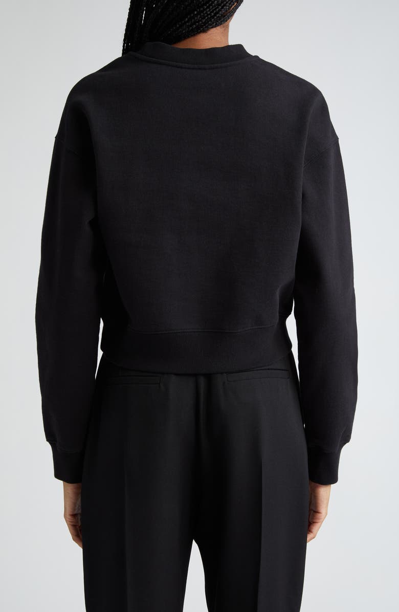 Jacquemus Le Grosgrain Logo Cotton Fleece Crop Sweatshirt, Alternate, color, 