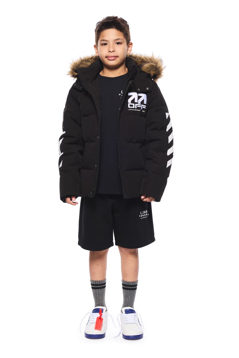 Kids' Logo Basic Fleece Shorts, Alternate, color, BLACK