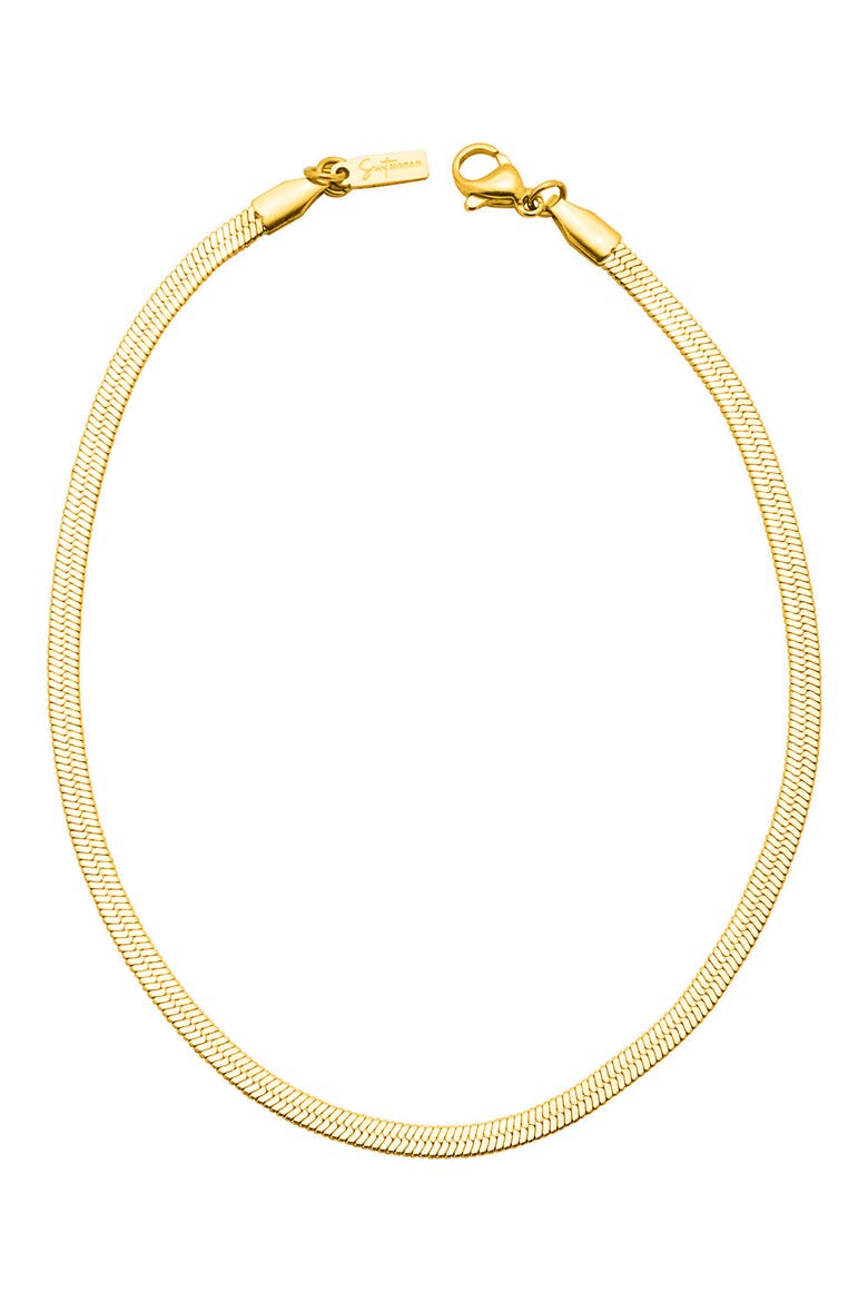 Edie Herringbone Chain Anklet, Main, color, GOLD