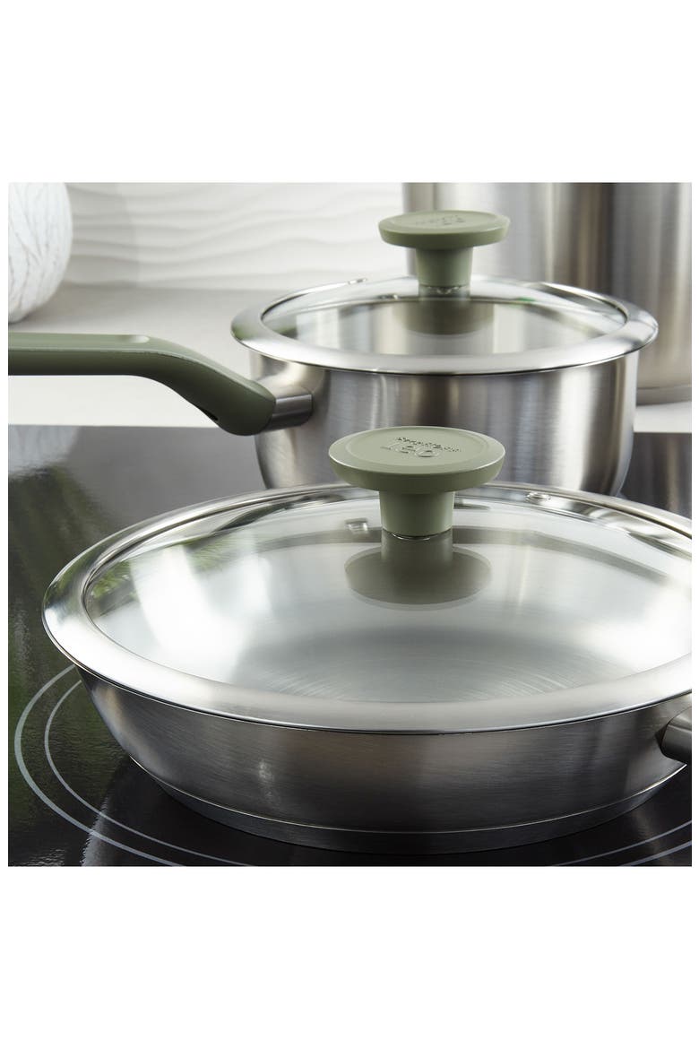 Leo Bolt 8-Piece Cookware Set, Alternate, color, GREEN