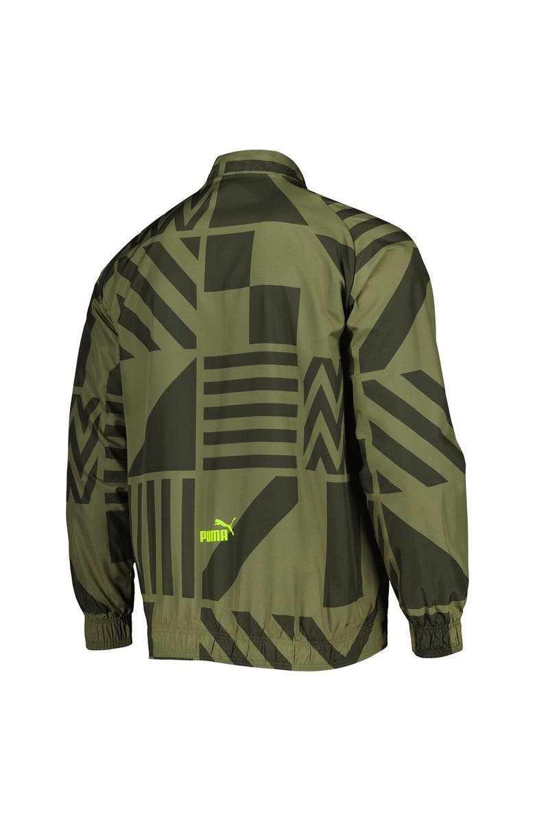 PUMA Men's Puma Olive AC Milan Pre-Match Raglan Full-Zip Training Jacket, Alternate, color, 