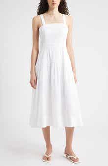 Chelsea28 Removable Strap Eyelet Embroidery Midi Dress