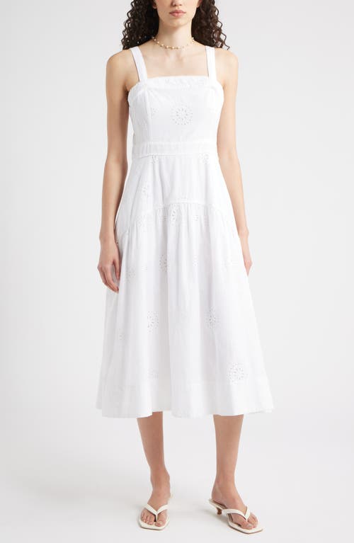 Chelsea28 Removable Strap Eyelet Embroidery Midi Dress