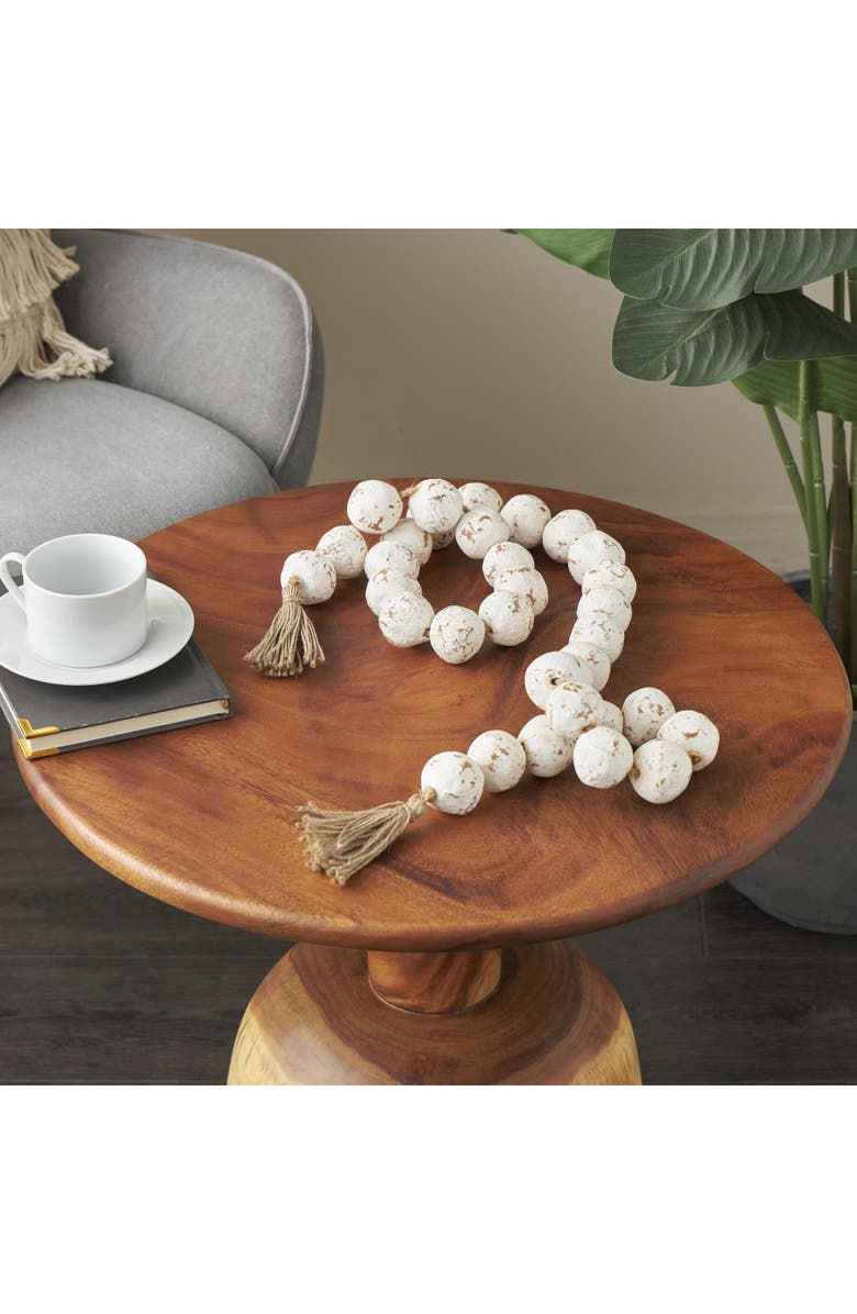 WILLOW ROW Bohemian White Ceramic Garland, Alternate, color, White