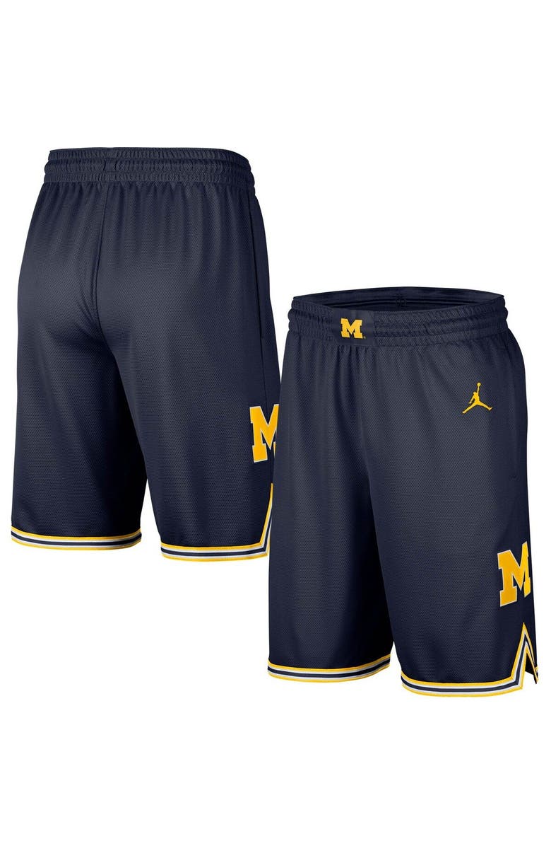 Jordan Brand Men's Jordan Brand Navy Michigan Wolverines Replica Team Basketball Shorts, Main, color, 