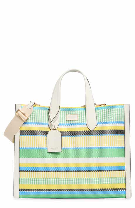 Manhattan Large Striped Woven Straw Tote