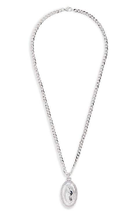 Men's Virgin Mary Pendant Necklace