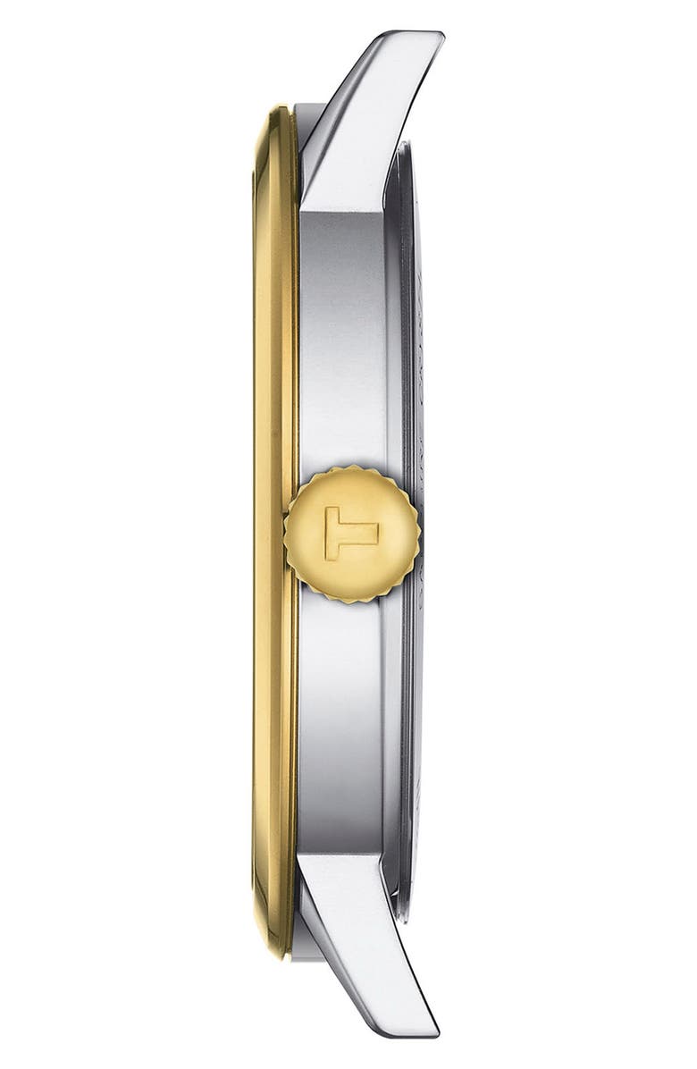 Tissot Classic Dream Bracelet Watch, 42mm, Alternate, color, Grey/ Yellow Gold