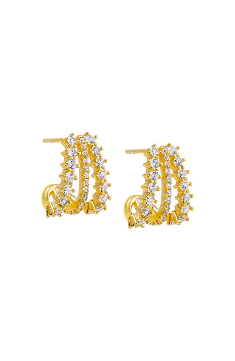 BY ADINA EDEN CZ & Pave Triple Cage Stud Earring, Main, color, Gold
