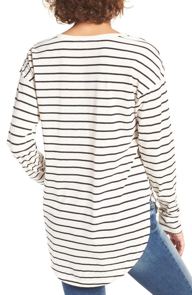 BP. V-Neck Long Sleeve Stripe Tee, Alternate, color, 