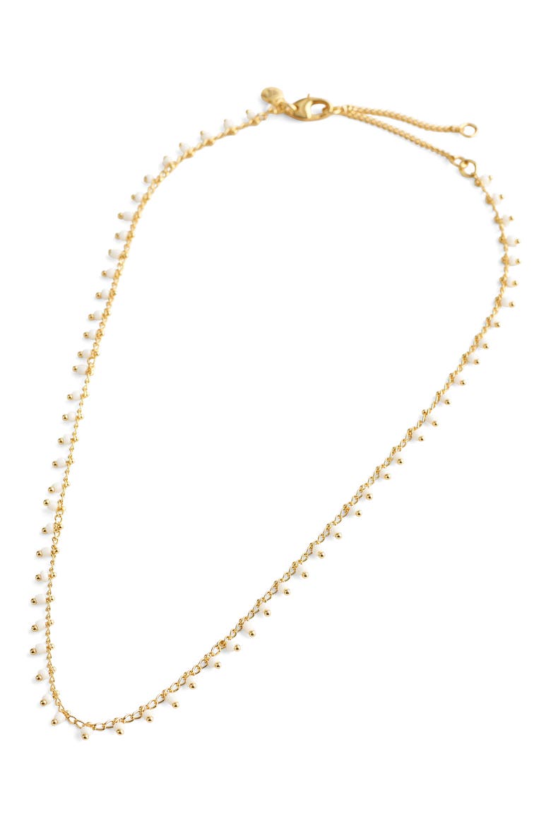 Enamel Chain Choker Necklace., Main, color, WHITE