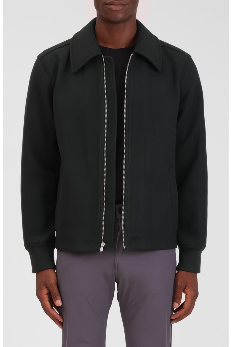 Knit Bomber Jacket, Main, color, FOREST GREEN