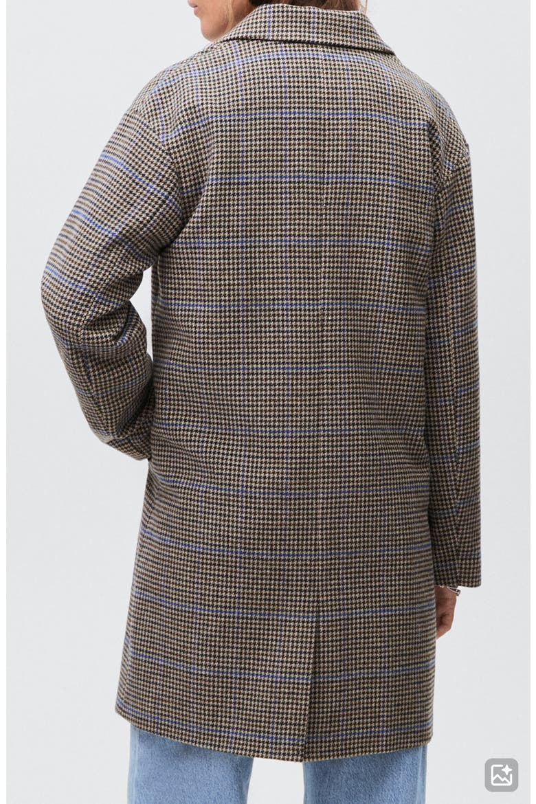 Houndstooth Longline Coat, Alternate, color, BEIGE