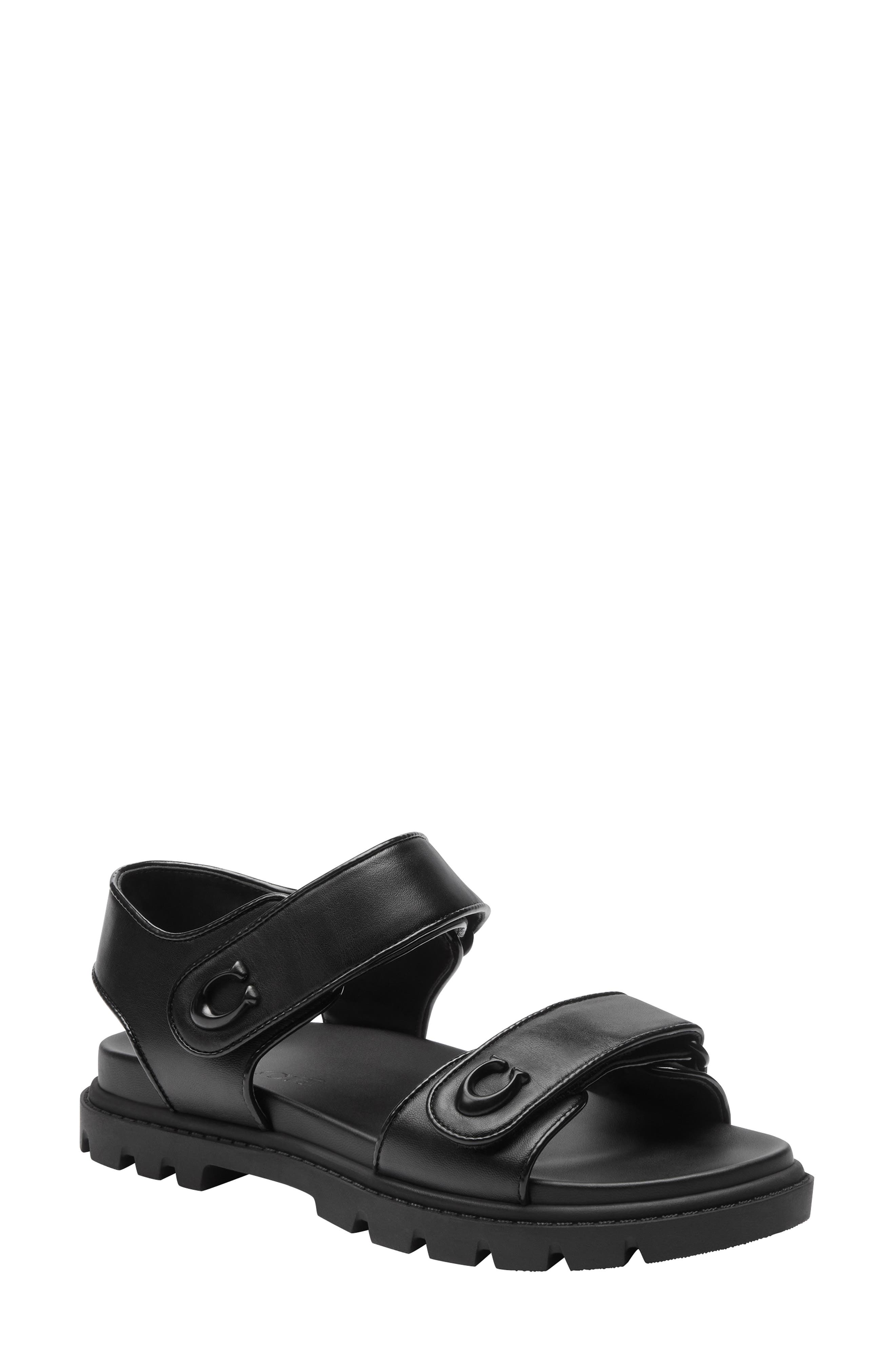 COACH Brynn Quarter Strap Sandal, Main, color, Black