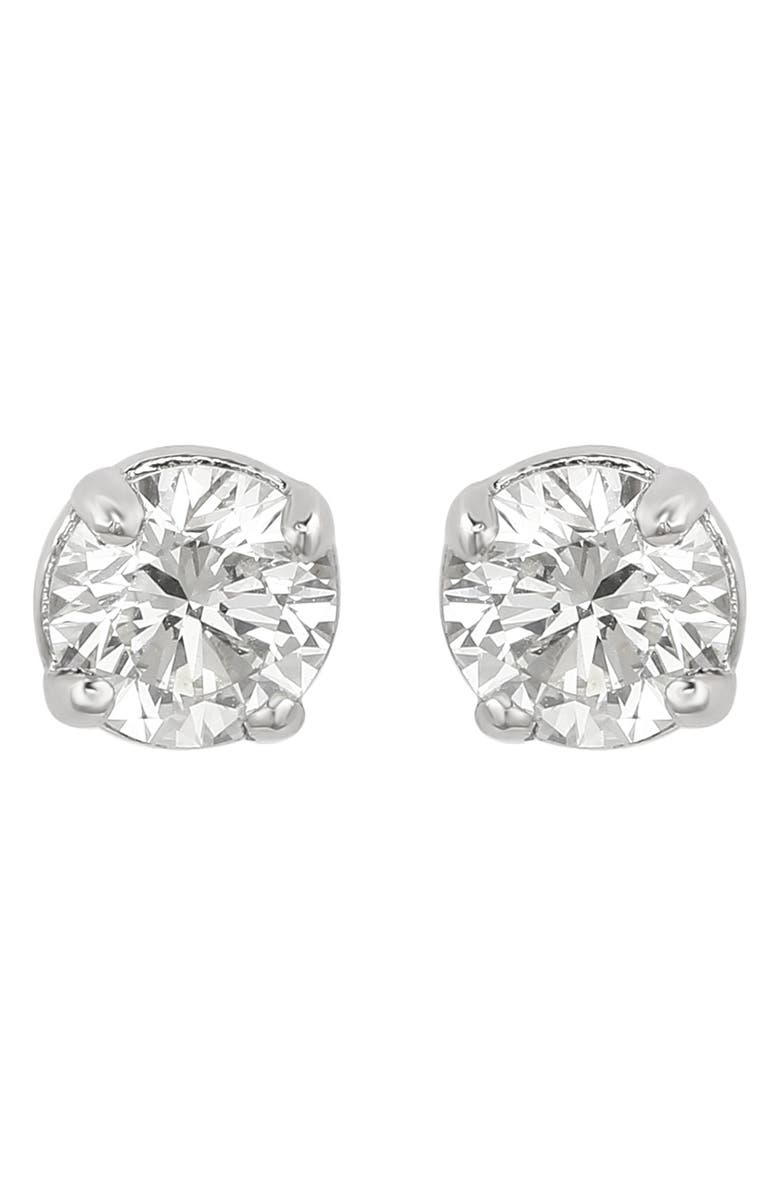 SUZY LEVIAN 14K Gold Plated Sterling Silver Round Cut Diamond Stud Earrings - 0.33ct, Main, color, 
