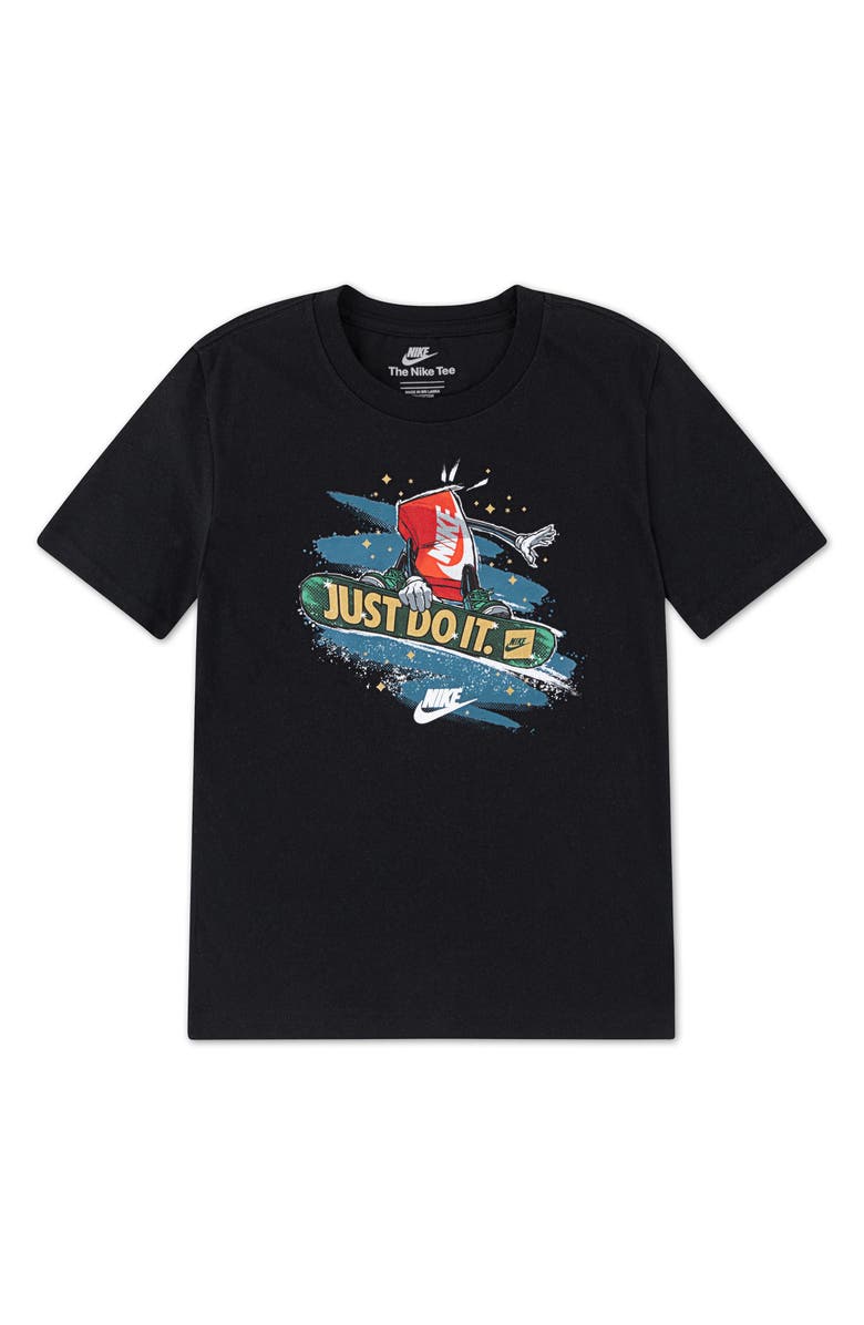 Nike Kids' Snowboard Boxy Graphic T-Shirt, Main, color, Black