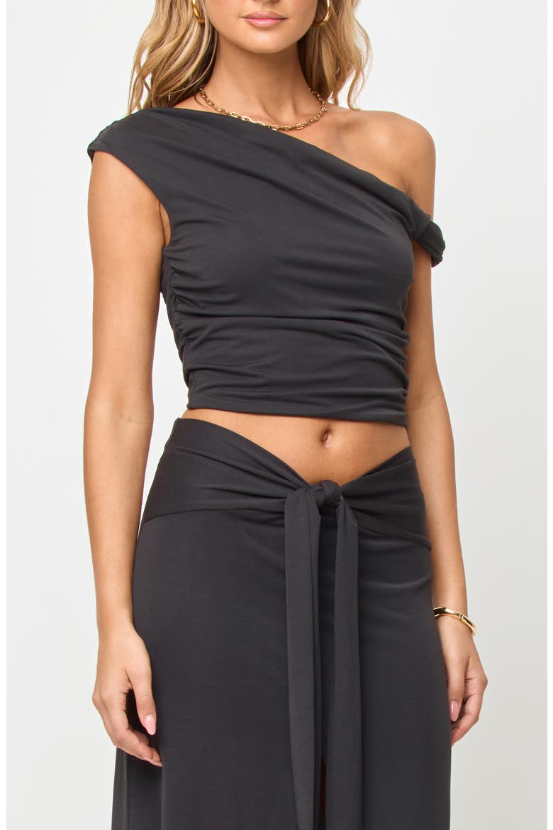 Moonlit Asymmetrical Cover-Up Top, Alternate, color, BLACK