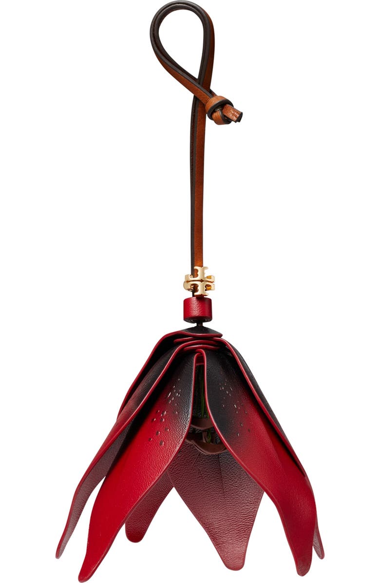 Tory Burch Flower Bag Charm, Main, color, Red