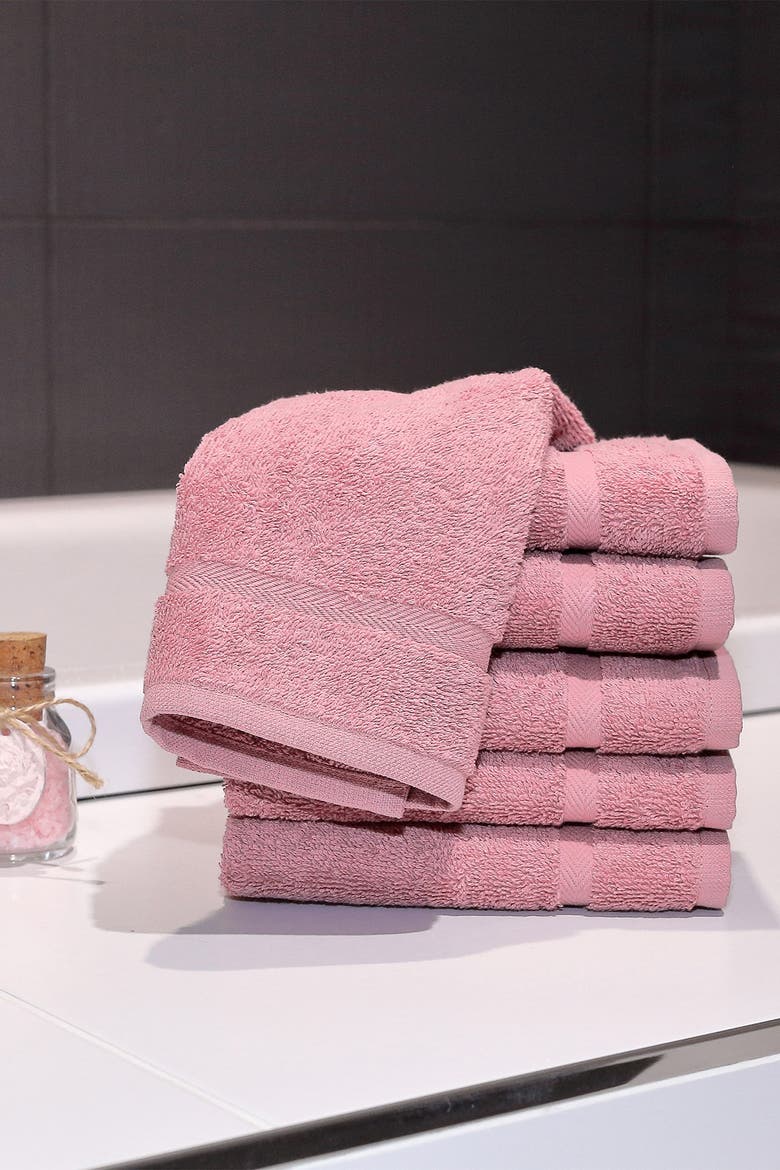 Denzi Washcloths - Set of 6 - Tea Rose, Alternate, color, TEA ROSE