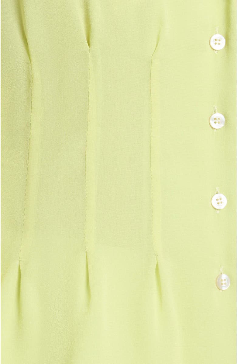 Santorelli WINNIE Long Sleeve Buttoned Blouse in Silk Georgette, Alternate, color, Pistachio