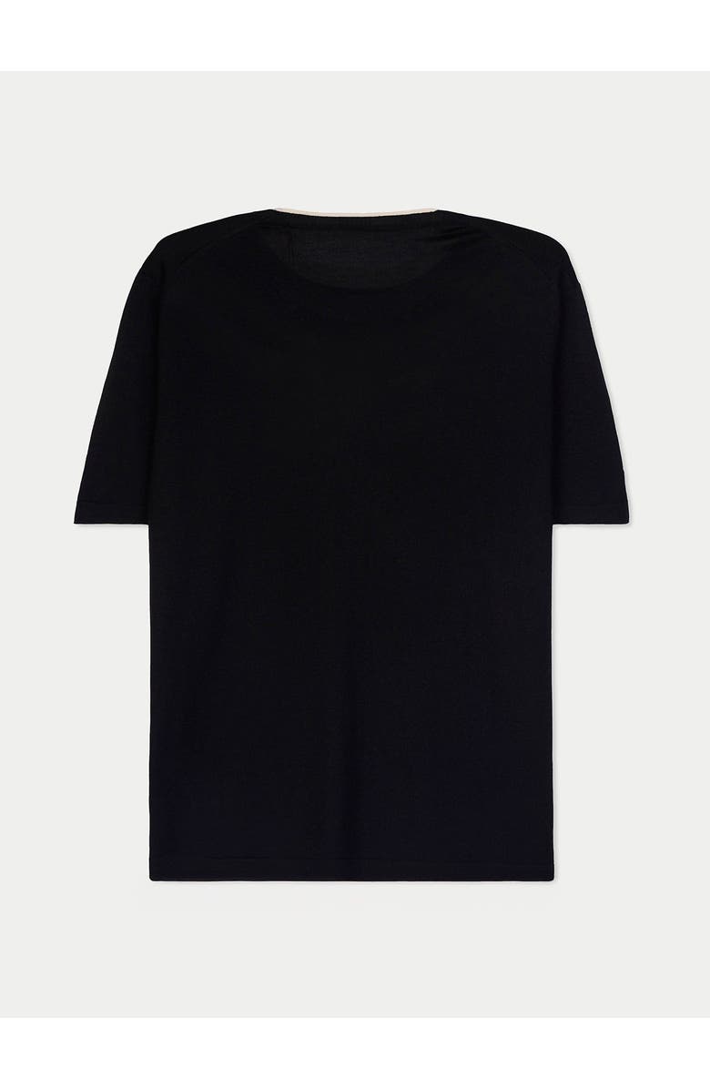 Gobi Cashmere Cashmere Silk Double-Collar T-Shirt, Alternate, color, Black
