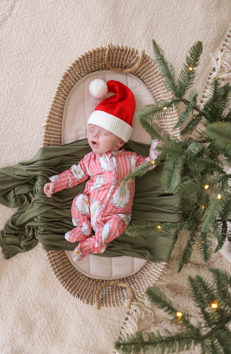 Posh Peanut Nutcracker Zip Footie, Alternate, color, Pink