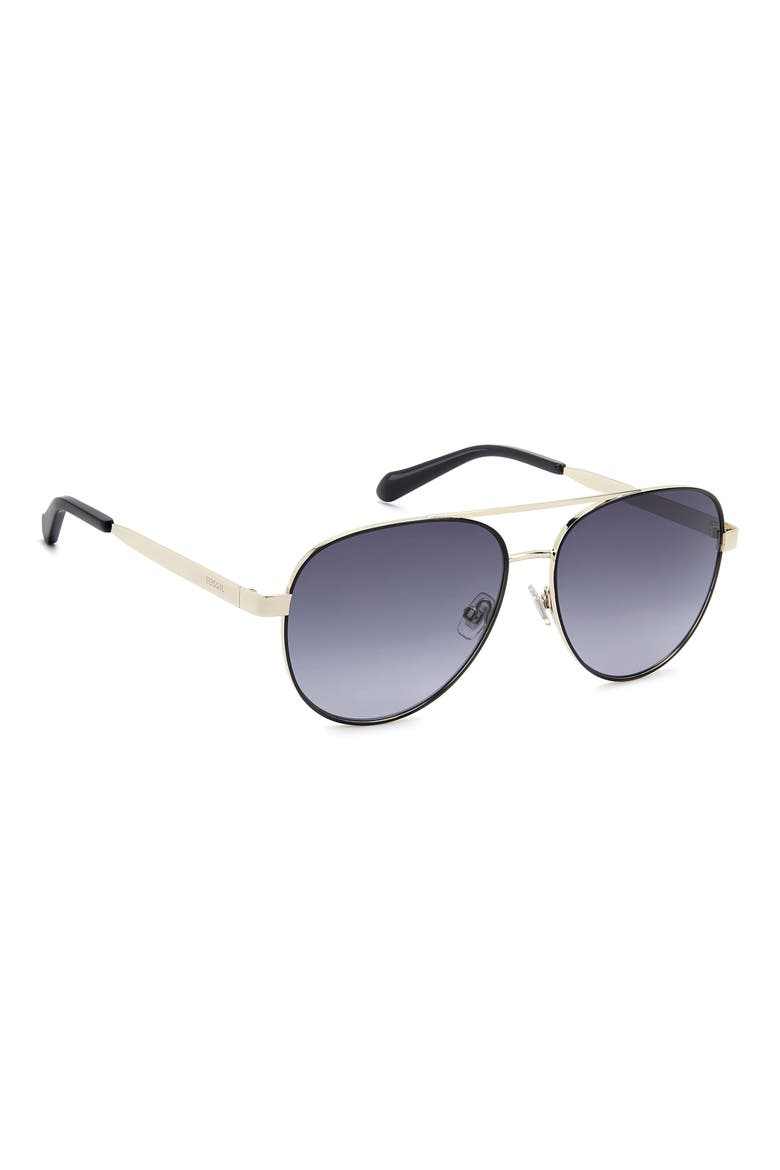 58mm Gradient Pilot Sunglasses, Alternate, color, LIGHT GOLD/ DARK GREY