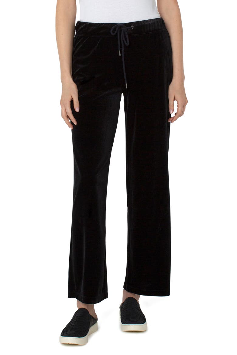 Wide Leg Velvet Pants, Main, color, BLACK