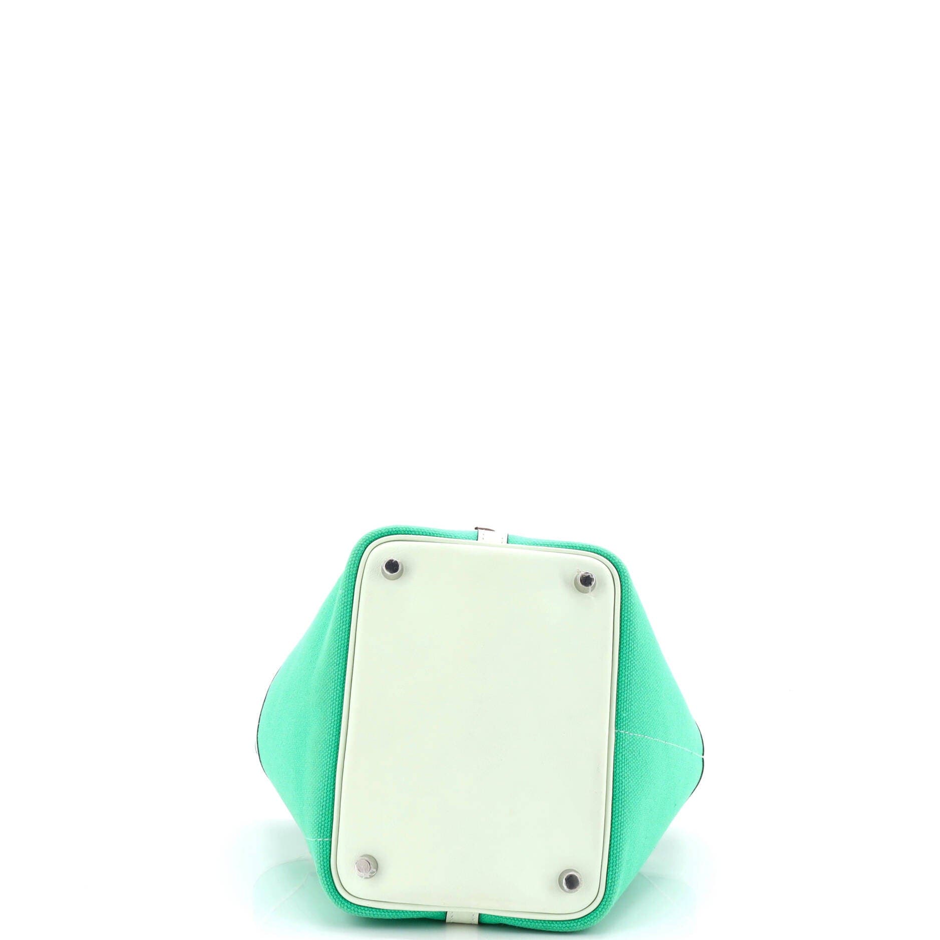 Pre-Owned Hermes Cargo Picotin Lock Bag Canvas and Swift PM, Alternate, color, Vert Comics