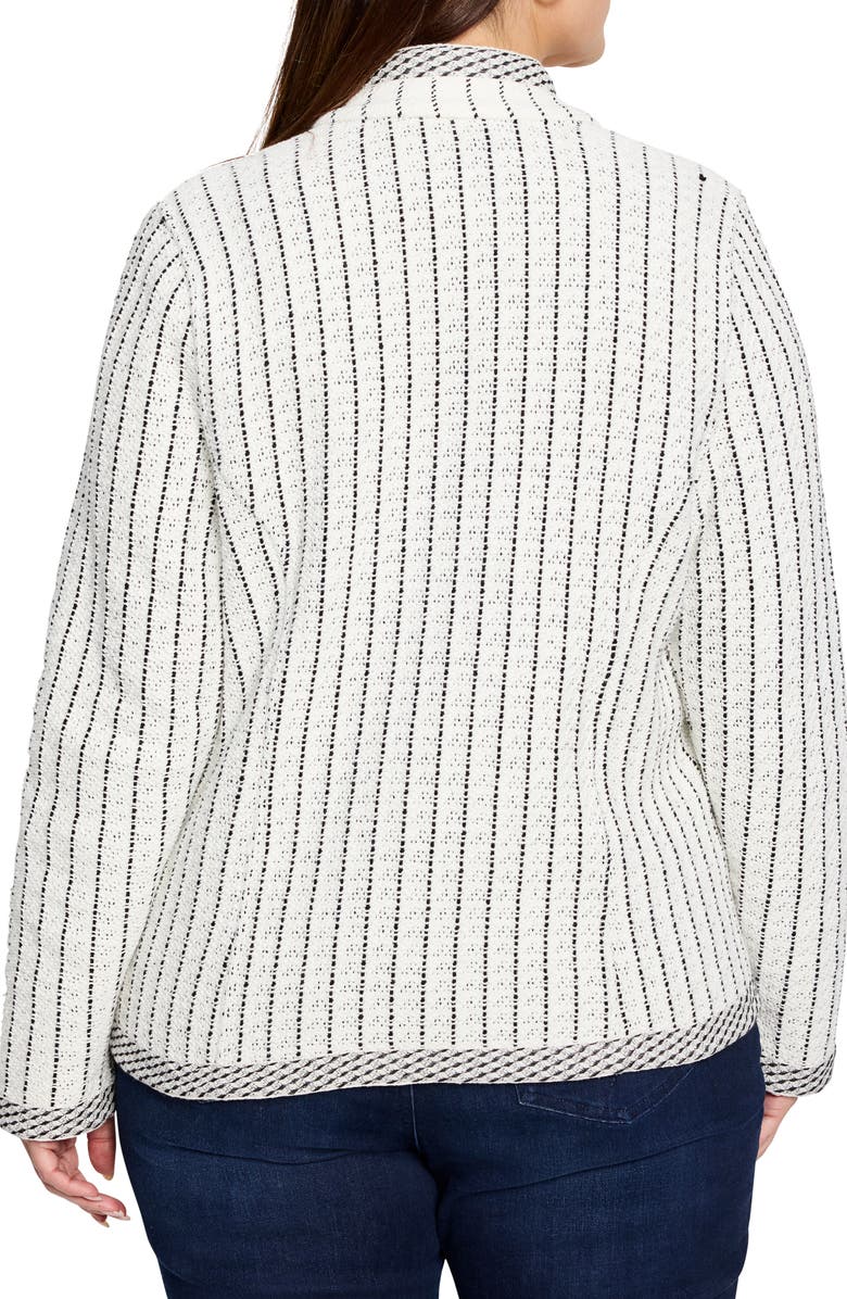 NIC+ZOE Notch Collar Stripe Knit Jacket, Alternate, color, 