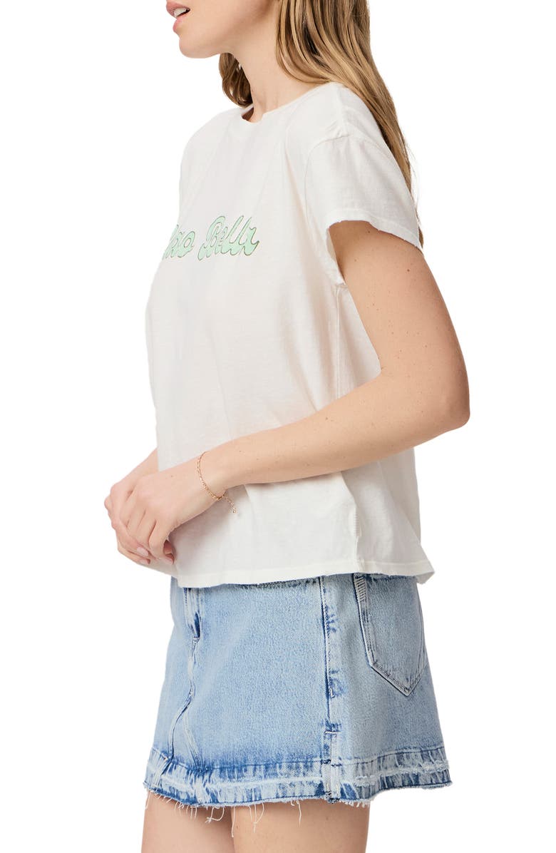 PAIGE Ren Ciao Bella Cotton & Linen Graphic T-Shirt, Alternate, color, White
