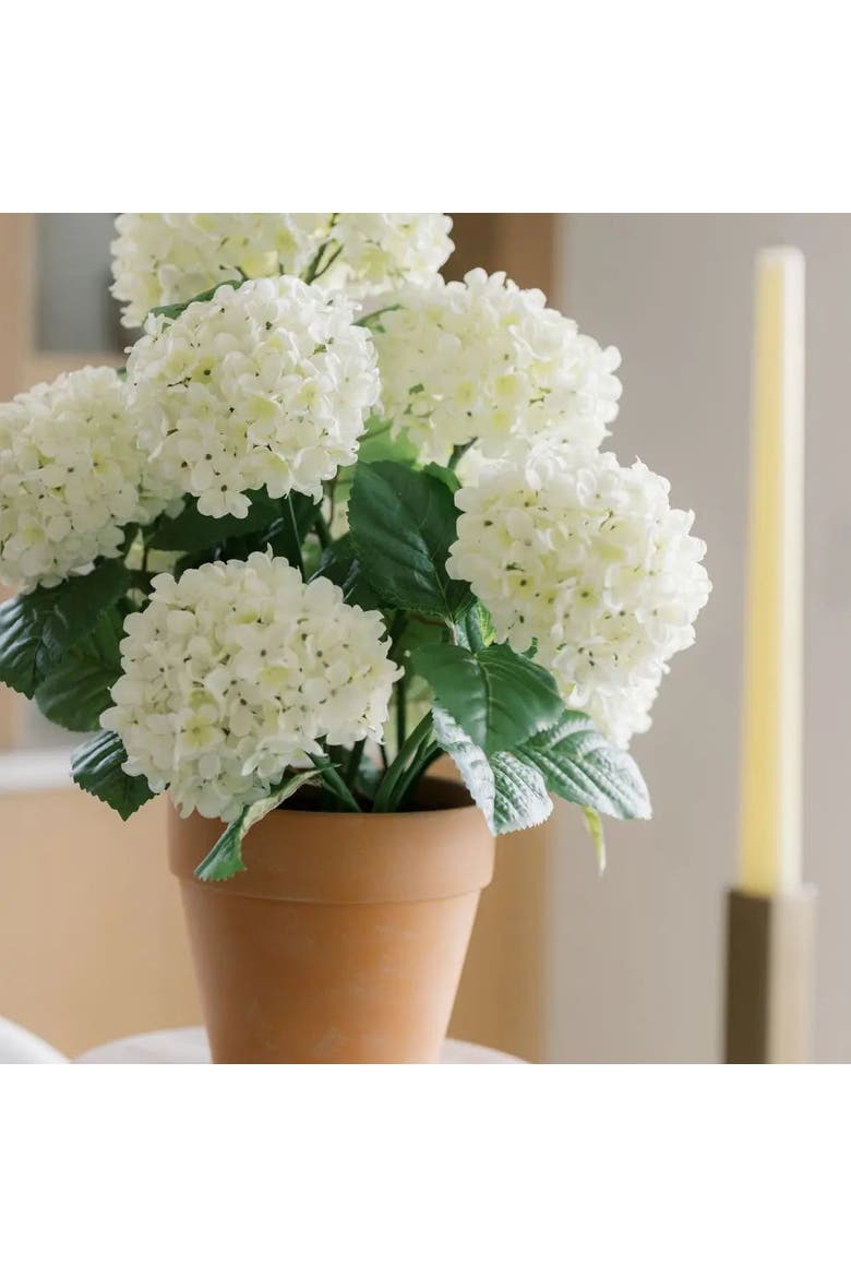 23" Artificial White Potted Hydrangea Plant, Alternate, color, White