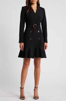 Eliza J Long Sleeve Belted Blazer Dress