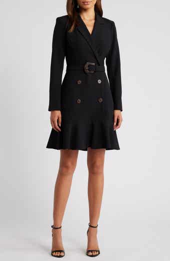 Eliza J Long Sleeve Belted Blazer Dress