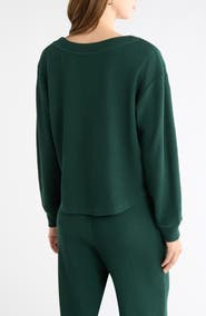 Z by Zella Waffle Knit V-Neck Top