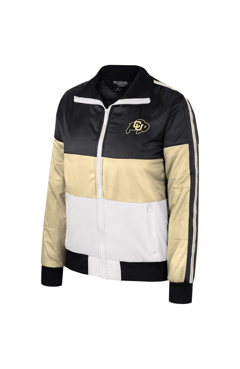 THE WILD COLLECTIVE Women's The Wild Collective Gold Colorado Buffaloes Color-Block Puffer Full-Zip Jacket, Alternate, color, Gold