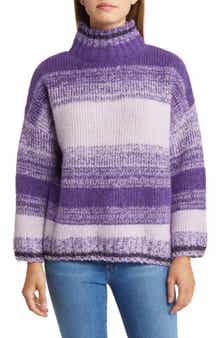 Wit & Wisdom Ombré Stripe Turtleneck Sweater