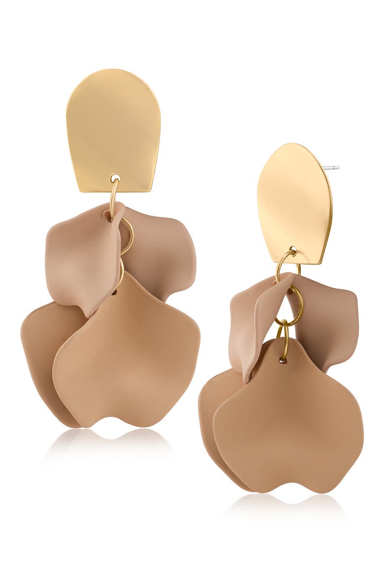 Ginkgo Leaf Flutter Drop Earrings (Nordstrom Exclusive), Main, color, BROWN/ GOLD