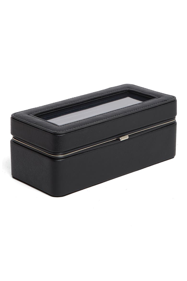Suede Lined Watch Box, Main, color, BLK
