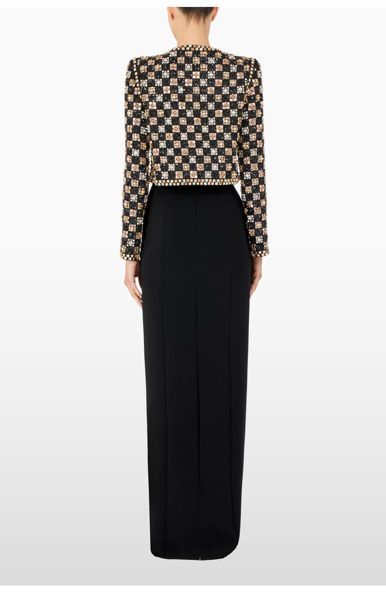 Jenny Packham Dahlia Crystal-Embellished Jacket, Alternate, color, Liquorice