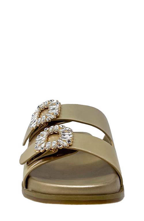 SHUSHOP SHUSHOP KIDS' BRIDGET RHINESTONE BUCKLE SLIDE SANDAL