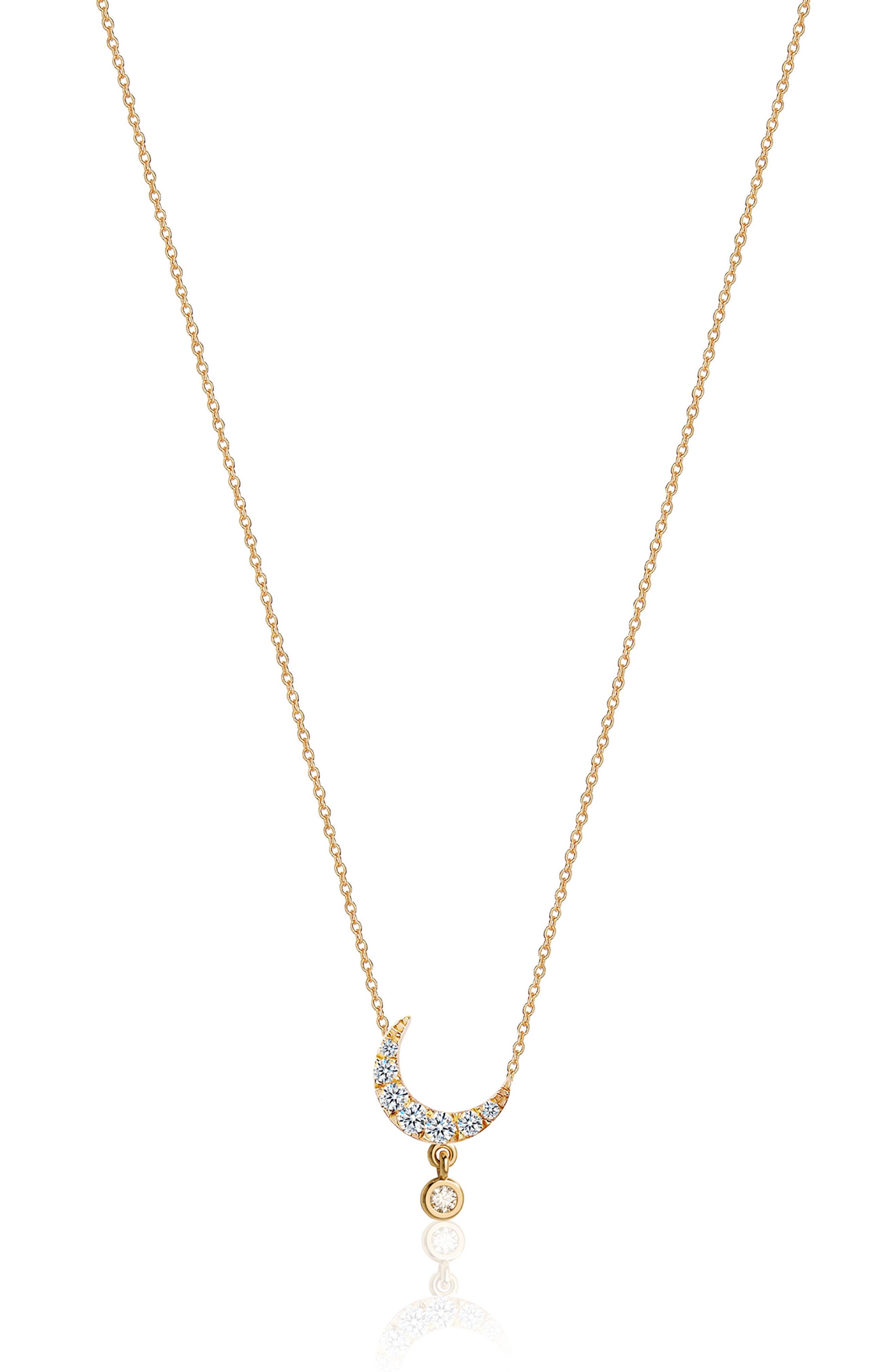 GABI RIELLE Mini Moon CZ Pendant Necklace