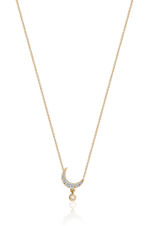 Mini Moon CZ Pendant Necklace