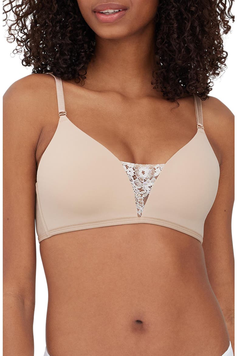 Entice Wireless Push-up Bra, Main, color, Nylon/White
