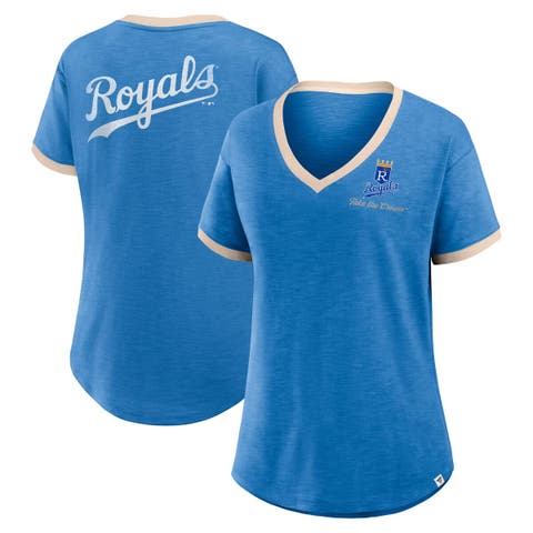 Women's Fanatics Royal Kansas City Royals Binge Worthy Stadium Slub V-Neck T-Shirt