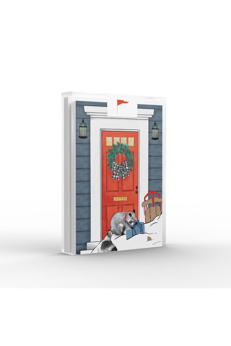 Holiday/Christmas Raccoon's Gift Greeting Card Pack, Main, color, Multi-Pack